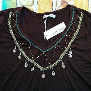 🌟 4 For $15 Lucky Paris Sea Shell Embroidered Decor New